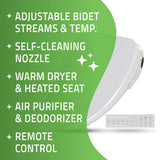 ANZZI TL-AZEB105B Dive Smart Electric Bidet Toilet Seat with Remote Control