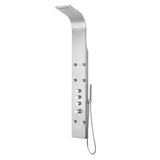 Fontan 64 in. 6-Jetted Full Body Shower Panel with Heavy Rain Shower and Spray Wand in Brushed Steel