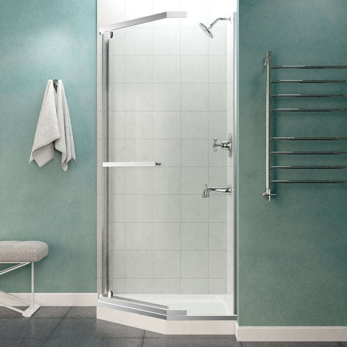 ANZZI SD-AZ056-01CH Castle Series 49" x 72" Semi-Frameless Shower Door in Polished Chrome