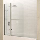 ANZZI SD-AZ054-01BN Galleon 48" x 58" Frameless Tub Door in Brushed Nickel