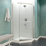 Castle Series 49 in. x 72 in. Semi-Frameless Shower Door in Brushed Nickel