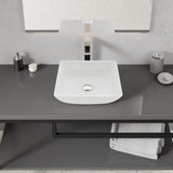 ANZZI LS-AZ912 Solstice Square Glass Vessel Bathroom Sink with White Finish