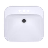 TOTO LT415.4G#01 Arvina Rectangular 20" Bathroom Sink with CEFIONTECT for 4" Center Faucets, Cotton White