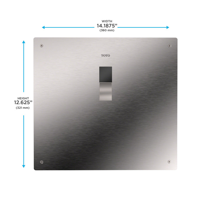 TOTO TET2GB31#SS ECOPOWER Touchless Concealed Toilet Flushometer Valve for Back Spud with 14 x 12 Cover Plate