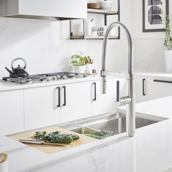 Blanco 525243 Quatrus R15 Ergon 33" Single Bowl Apron-Front Stainless Steel Farmhouse Sink