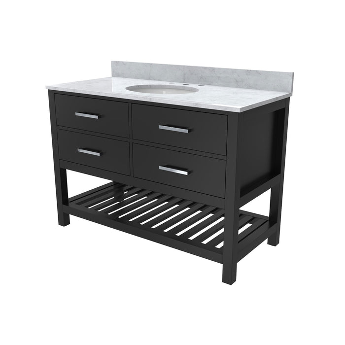 DreamLine VFVC482234RWMBK Valencia 48" Oak Console Vanity with Oval Undermount Sink - Black