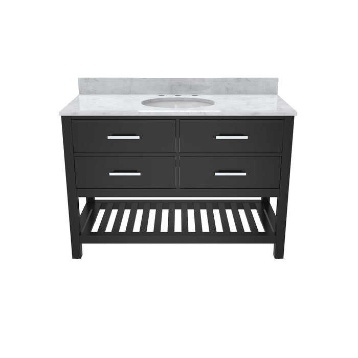 DreamLine VFVC482234RWMBK Valencia 48" Oak Console Vanity with Oval Undermount Sink - Black