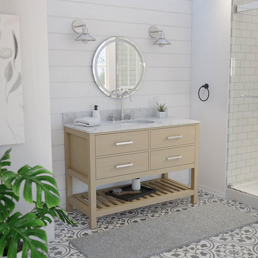 DreamLine VFVC482234RWMLK Valencia 48" Oak Console Vanity with Oval Undermount Sink - Light Oak
