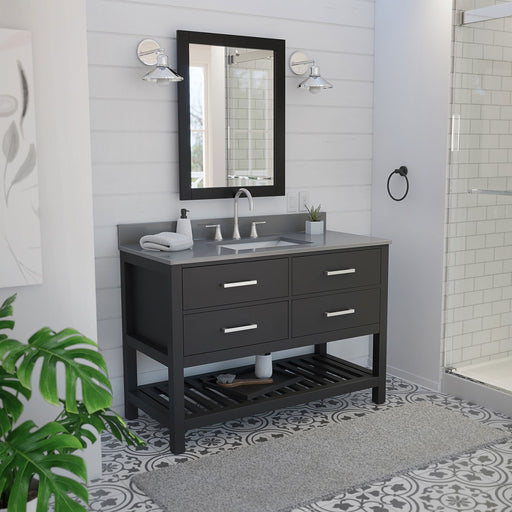 DreamLine VFVC482234SGQBK Valencia 48" Oak Console Vanity with Rectangular Undermount Sink - Black