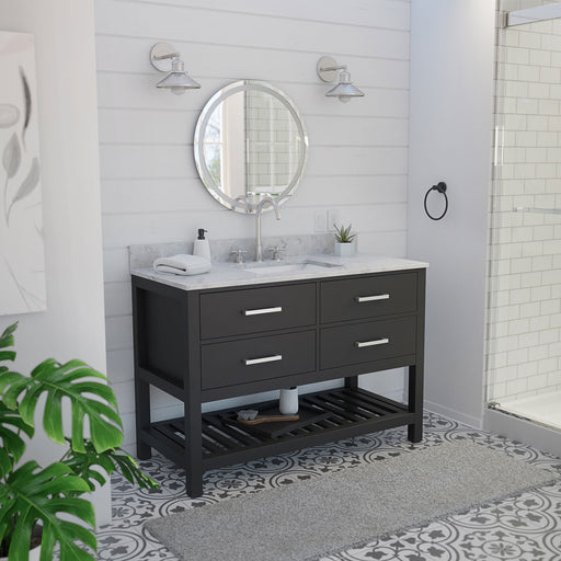 DreamLine VFVC482234SWMBK Valencia 48" Oak Console Vanity with Rectangular Undermount Sink - Black