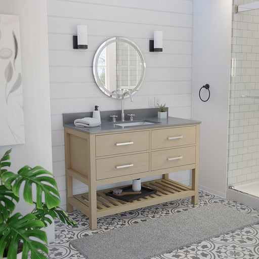 DreamLine VFVC482234SGQLK Valencia 48" Oak Console Vanity with Rectangular Undermount Sink - Light Oak