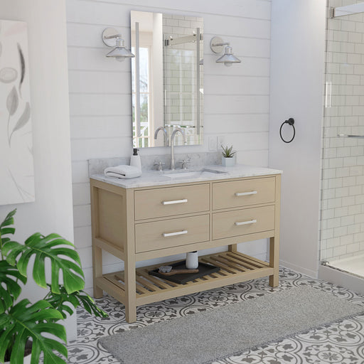 DreamLine VFVC482234SWMLK Valencia 48" Oak Console Vanity with Rectangular Undermount Sink - Light Oak