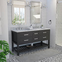 DreamLine VFVC602234SWMBK Valencia 60" Birch & Oak Console Vanity with Rectangular Undermount Sinks - Black