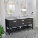 DreamLine VFVC722234SWMBK Valencia 72" Oak Console Vanity with Rectangular Undermount Sinks - Black