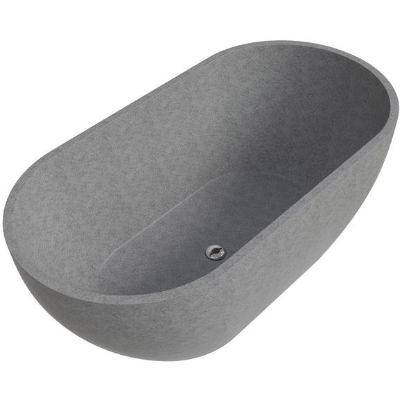 ALFI Brand ABCO59TUB 59" Solid Concrete Oval Freestanding Bathtub