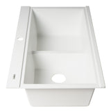 ALFI Brand AB3418DBDI-W White 33" Granite Composite Workstation Double Bowl Drop-in Sink