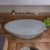 ALFI brand ABCO72TUB 72" Solid Concrete Tear Drop Freestanding Bathtub