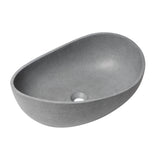 ALFI Brand ABCO23O 23" Solid Concrete Wavy Oval Above Mount Vessel Sink