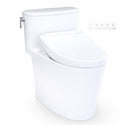 TOTO Aurora 1G WASHLET+ S5 One-Piece Elongated 1.0 GPF Universal Height Toilet with CEFIONTECT, Cotton White - MW6863446CUFG#01