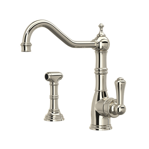 Rohl U.4746PN-2 Perrin and Rowe Edwardian Kitchen Faucet with Side Spray