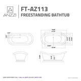 ANZZI FT-AZ113 Ruby 5.9 ft. Acrylic Flatbottom Non-Whirlpool Bathtub in White