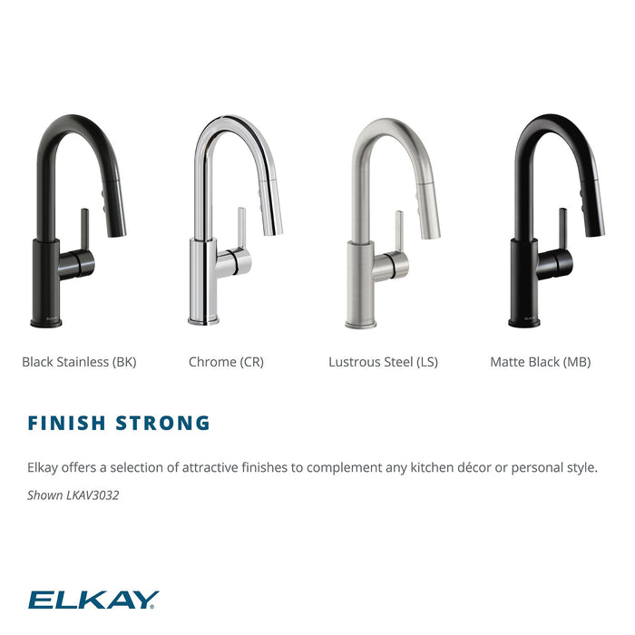 Elkay LKAV3032BK Hole Bar Faucet with Pull-down Spray in Black Stainless