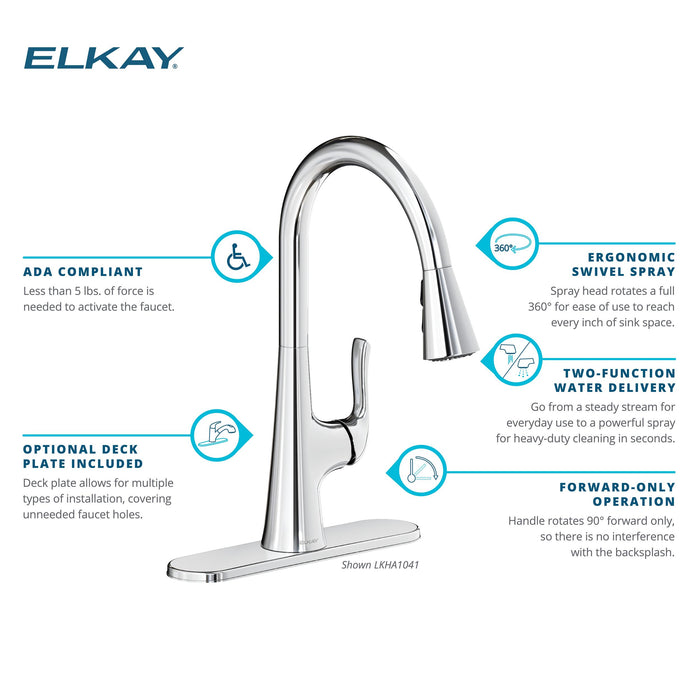 Elkay LKHA1041CR 1 Hole Faucet with Pull-down Spray in Chrome