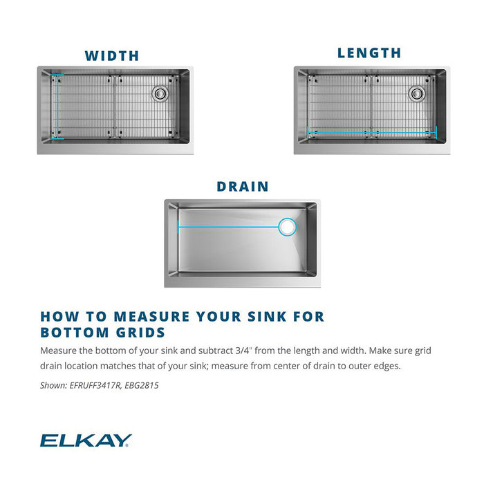 Elkay CTXBG2916 Stainless Steel 29-1/4" x 16-1/4" x 1-1/4" Bottom Grid in Polished Stainless Steel