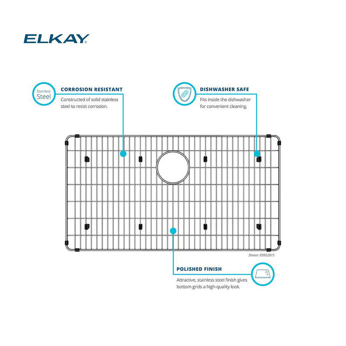Elkay CTXBG2916 Stainless Steel 29-1/4" x 16-1/4" x 1-1/4" Bottom Grid in Polished Stainless Steel