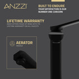 ANZZI L-AZ901MB Single Handle Single Hole Bathroom Vessel Sink Faucet With Pop-up Drain in Matte Black