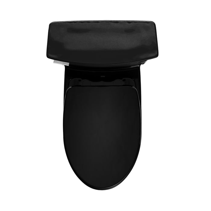 TOTO MS964124CEF#51 Soiree One Piece Elongated 1.28 GPF Universal Height Skirted Toilet, Ebony