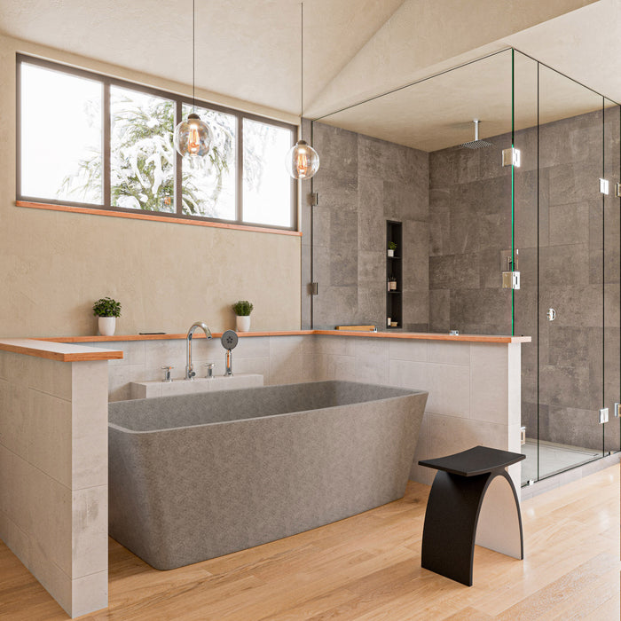 ALFI Brand ABCO71TUB 71" Solid Concrete Rectangular Freestanding Bathtub