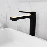 ANZZI L-AZ901MB-BG Single Handle Bathroom Sink Faucet with Pop-up Drain in Matte Black & Brushed Gold