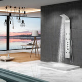 ANZZI SP-AZ026 Fontan 64" 6-Jetted Shower Panel with Heavy Rain Shower and Spray Wand in Brushed Steel