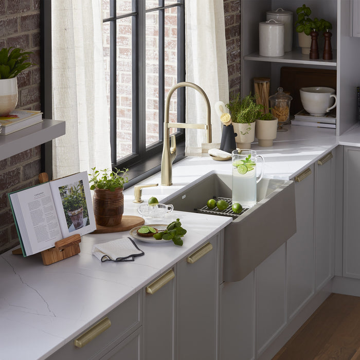 Blanco 443114 Ikon SILGRANIT 33" Single Bowl Apron-Front Farmhouse Sink - Volcano Gray