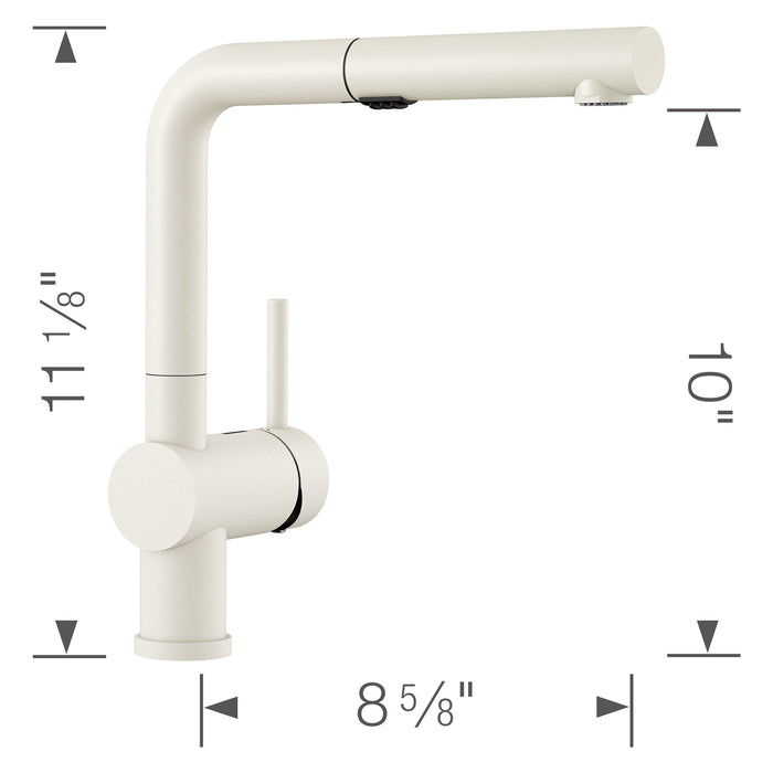 Blanco 526373 Linus Low Arc Pull-Out Dual-Spray Kitchen Faucet - White