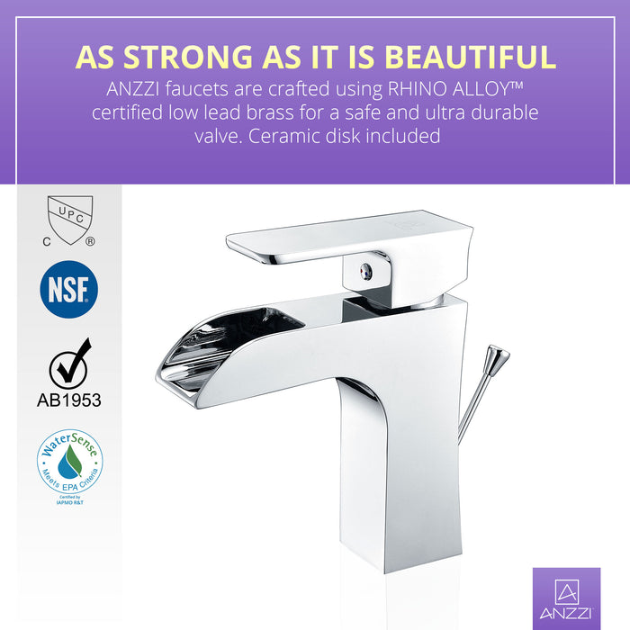 ANZZI L-AZ019 Forza Series Single Hole Single-Handle Low-Arc Bathroom Faucet in Polished Chrome