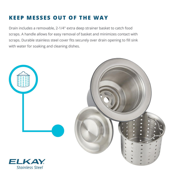 Elkay LKDD Drain 3-1/2 Fitting Strainer in Brushed