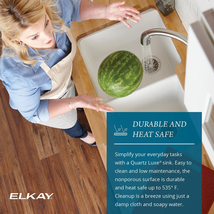 Elkay ELXRUP3620CH0 36" x 20" Quartz Single-Bowl Undermount Kitchen Sink in Charcoal