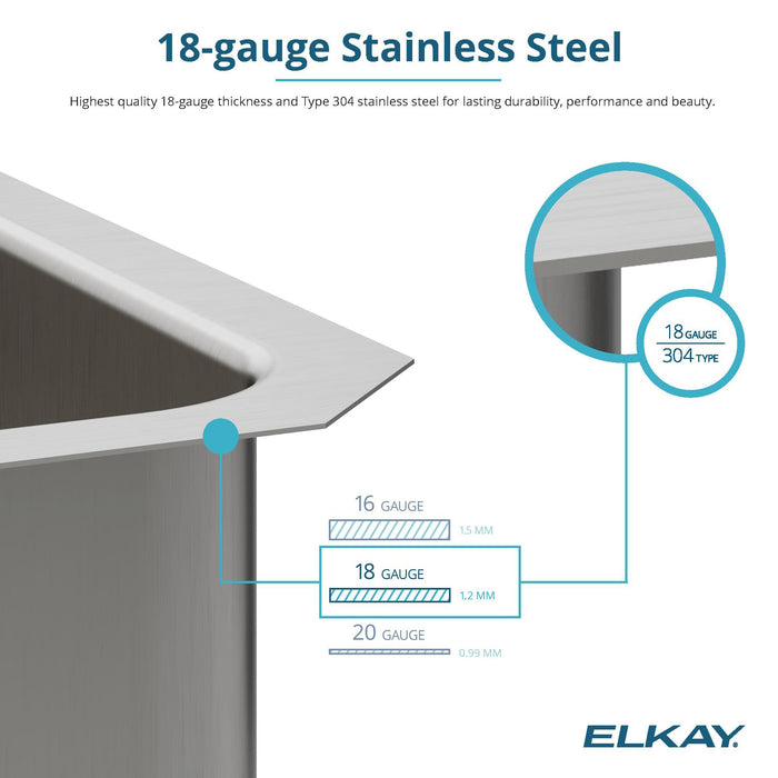 Elkay LTR5422106 54" x 22" Stainless Steel 6-Hole Triple-Bowl Drop-In Kitchen Sink in Lustrous Satin