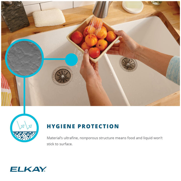 Elkay ELGRU13322BK0C 33" x 18-23/50" Quartz Single-Bowl Undermount Kitchen Sink Kit in Black