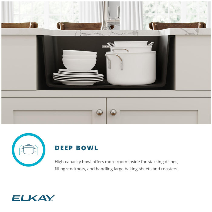 Elkay ELGU2522WH0C Quartz Single-Bowl Undermount Kitchen Sink Kit in White