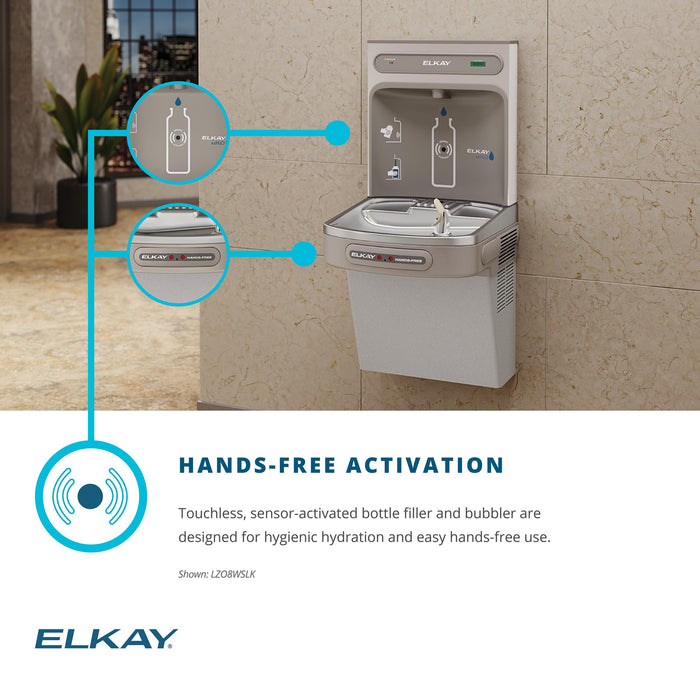 Elkay LZO8WSLK Bottle Filling Station with Water Cooler in Light Gray Granite
