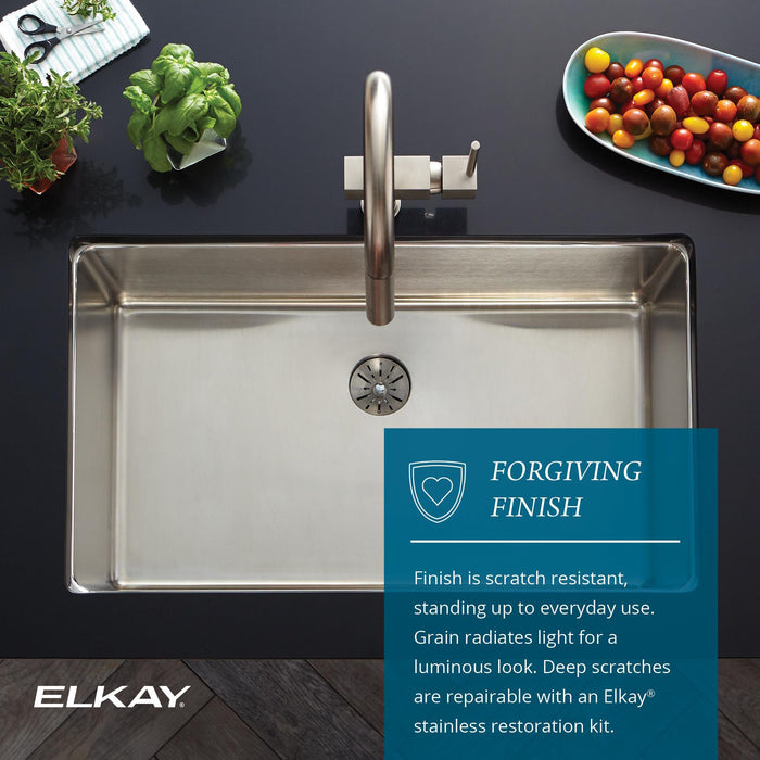 Elkay ELUH1616T 18-1/2" x 18-1/2" Stainless Steel Single-Bowl Undermount Kitchen Sink in Luminous Satin