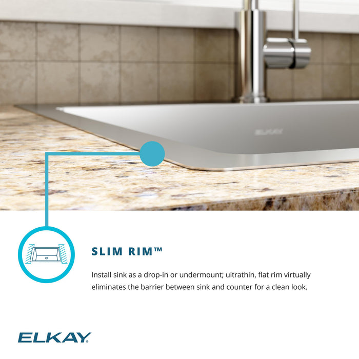 Elkay ECTSR33229TBGFR2 33" x 22" Stainless Steel Double-Bowl Dual-Mount Kitchen Sink Kit in Polished Satin