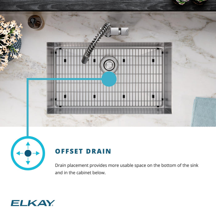 Elkay ECTSR33229TBGFR2 33" x 22" Stainless Steel Double-Bowl Dual-Mount Kitchen Sink Kit in Polished Satin