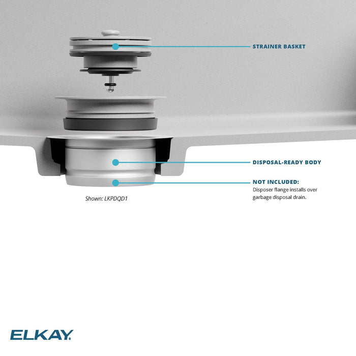 Elkay LKPDQD1RT Quartz Drain Polymer Disposer Flange in Ricotta