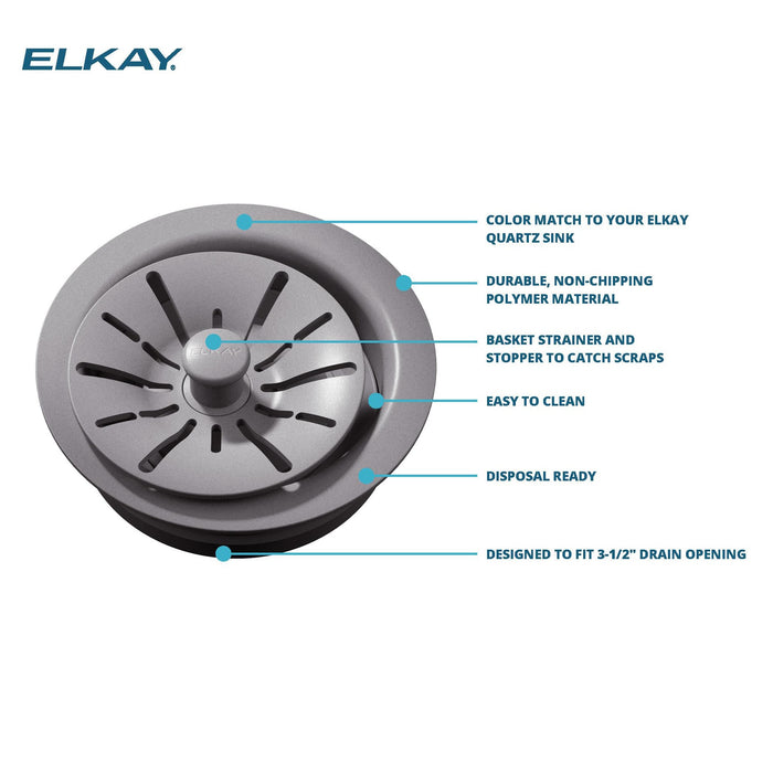 Elkay LKPDQD1RT Quartz Drain Polymer Disposer Flange in Ricotta