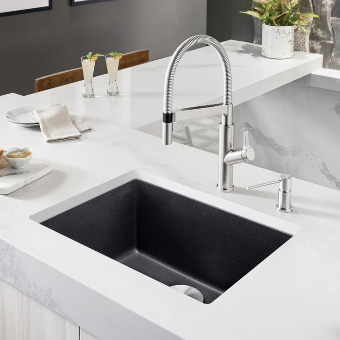 Blanco 522258 Precis SILGRANIT 24" Single Bowl Undermount Kitchen Sink - Anthracite