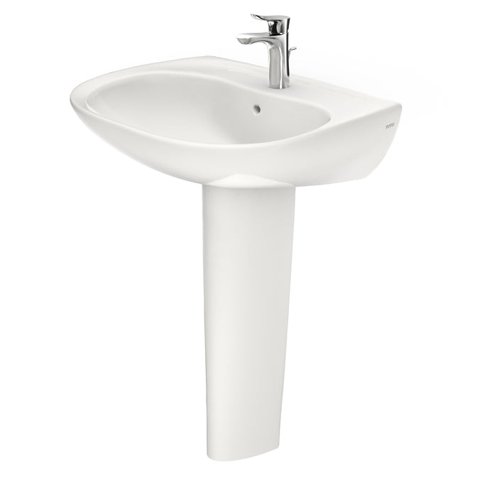 TOTO LPT242G#11 Prominence Oval Basin Pedestal Bathroom Sink for Single Hole Faucets, Colonial White